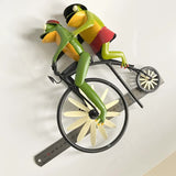 Whimsical Frog Garden Wind Spinner Metal Yard Art with Cycling Frogs V888-ELOSUNG16174