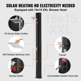 Outdoor Solar Heated Shower, 35L Poolside Shower Kit with Shower Head and Foot Shower Tap, Double V952-TYNLYQHSPVCLT705AV0