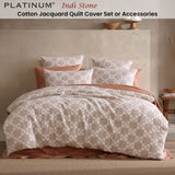 Platinum Collection Indi Stone Cotton Jacquard Quilt Cover Set Queen V442-LED-QUILTCS-INDI-STONE-QS