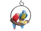 Garden Iron Ring Parrot Pendant Resin Bird Model Crafts Courtyard Balcony Decorations Small Red Blue V1294-YM0512-3111220286711