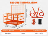Forklift Safety Cage Work Platform 43X45in 1400lbs w/ Wheels for Aerial V952-CCGZPTCYMS214BM9RV0