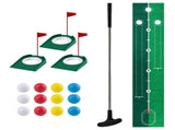 Keezi Kids Golf Putting Game Set with Golf Club, Putting Mat, 12 Balls, 3 Target Holes, Indoor KGS-D12-GR