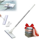 Disposable Dust Mop with 10 Reusable Cloths, New Lightweight Mini Mop, Convenient Flat Mop for Tight V1366-AZ2-W-10940