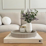 Concrete Round Decorative Tray for Coffee Table, 1 Piece Home Decor Tray for Table Textile, for V1370-AZ4-19063