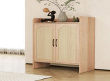 Levede 5 Tier Shoe Cabinet Wooden Double Door Storage Rack Organiser Entryway EA0286-OA-AU
