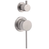Brushed Nickel Round Bathroom Small Face Shower Mixer 2 Way Diverter Switch Set V1233-KRD204N