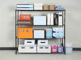 Modular Wire Storage 120x60cm Steel Shelving Black With Fixed Legs For Garage Warehouse Or Kitchen V63-841331