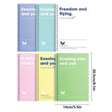 Spiral Notebooks,6-Pack College Ruled Notebooks,Perforated No-Bleed Premium Paper, A4/B5 Spiral V1366-AZ2-W-20771