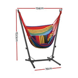 Gardeon Hammock Chair Outdoor Camping Hanging with Stand Rainbow HM-CHAIR-PILLOW-RAINBOW-H