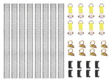 E Track Tie-Down Rail Kit, 24PCS 1524 mm E-Tracks Set Includes 8 Steel Rails & 8 O-Rings & 8 V952-YSDXE5FT32PCSRMMSV0