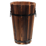 Wooden Flowerpot Planter for Indoor and Outdoor Use, Brown Wood Plant Pot for Home and Garden V1369-AZ3-W-24917