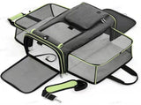 Gray Green Foldable Portable Pet Carrier Bag - Large Capacity Travel Backpack for Cats and Small V888-ELOSUNG13141