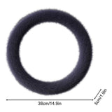Furry Car Steering Wheel Cover with Gear Cover Soft Warm Non-Slip Car Decoration for Women and V1192-AZ-W-29475