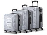 Wanderlite 3Set 20-24-28 Inch with TSA Lock Spinner Carry On Hard Shell Travel Suitcase LUG-ABS-BOS-3SET-SV