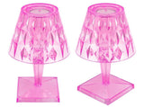 LED Crystal Table Lamp Transparent Prism Dimmable Desk Lamp USB Charging Indoor LightingPink V1294-YM0901-3119210122318