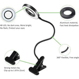 7W USB Clip Desk Lamp 48 LEDs 3 Colors 10 Brightness Levels Black V1188-MS-527-014