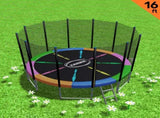 Kahuna Blizzard 16 ft Trampoline Round Outdoor Pad Mat Net Rainbow TRA-BLZ-16-RB