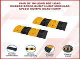 Pair of 1m Long 60T Load Rubber Speed Bump Hump Modular Speed Humps Road Hump V63-824161