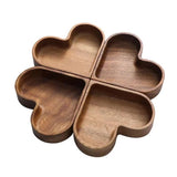 2PCS Natural Solid Wood Love-Shaped Tray, Hand-Polished Smooth & Skin-Friendly, Multi-Purpose Use. V1232-AXSNB-2JZ-001