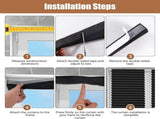 2 Pack Blackout Pleated Blinds, No Drill Window Shades with 4 Clips for Bedroom Kitchen Bathroom, V1237-ZY-924-062