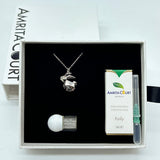 Gift Box - Rabbit White Gold Aroma Necklace Purify Oil Blend V760-GBAJ - 34