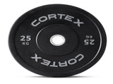 CORTEX 25kg Black Series V2 50mm Rubber Olympic Bumper Plate V420-CSWP-OBPV225-2