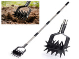 Garden Hand-Held Rotating Tiller for Home and Garden Soil Cultivation-Black V1107-119-BLA-49182