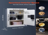 0.83 sq.ft Wall Safe, 3-Tier Hidden Wall Safe with Password, Key & Turning Knob, Q235 Cold-Rolled V952-BGBXJ4162522X2SV6001V9