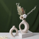 Ceramic Set of 2 Creative White Vases for Home Decor V178-38052