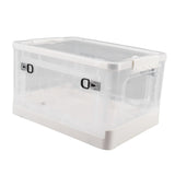Clear Storage Box Foldable Stackable 3 Sides Opening Transparent Organizer Bin with Wheels for Books V1294-YM0901-3116230012812