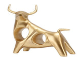 Golden Bull Sculpture Resin Hollow Lucky FengShui Bull Statue Crafts Figurine for Office Home V1294-YM0521-3115220151111