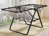 2-Tier Foldable Clothes Drying Rack for Balcony Bay Window-White V1161-101205