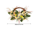 Artificial Wild Chrysanthemum Half Wreath Easter Decorative Wreaths for Home Front Door Decoration V1294-YM0714-211222XU04-2