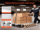 Platform Truck, 907.18 kg Capacity, Heavy Duty Steel Flatbed Cart with Swivel Wheels and Handle, V952-ZDPBC2000LBSULEYG001V0