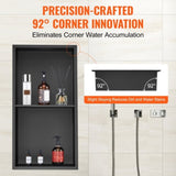 VEVOR 33.02 x 63.5 cm No Tile Shower Niche 304 Stainless Steel, Wall-Inserted Niche Recessed Double V952-BXGLYBK2C13YEJQ0NV0