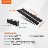 VEVOR Portable Wheelchair Ramp, 213 cm 363 kg Capacity, Non-Slip Aluminum Folding Threshold Ramp, V952-ZDKMJPD84YC13E5LEV0