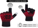 3 Pairs Touch Screen Gloves with Snow Flower Pattern, Warm Knit Winter Gloves Christmas Gifts V1189-LWWAL-20260325-00025