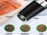 2PACK Gravity Electric Pepper and Salt Grinder Set Stainless Steel Black V1263-JX-7362