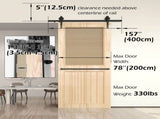Sliding Barn Door Hardware Kit Heavy Duty Rust Resistant 4M V178-66898