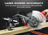 BAUMR-AG 210mm Compound Mitre Saw Dual Bevel Sliding Drop Saws 1500W V219-SAWMITBMRA20SR