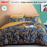 400TC Cotton Sateen Quilt Cover Set Xanthia King V442-ATX-QUILTCS-XANTHIA-NAVY-KI