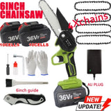 36V 3000W Mini Cordless Chainsaw 2X Battery-Powered Wood Cutter Rechargeable V201-FDZ0036GR8AU