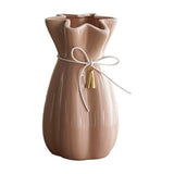 Ceramic Flower Vase, 8.07x4.52x4.52 in Decorative Table Vase, Elegant Home Accent, Modern V1369-AZ3-W-10417