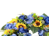 Blue and Yellow Wreaths Flower Garland Front Door V1294-YM0523-220328ZH04