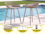 Gardeon 4-Piece Outdoor Bar Stools Plastic Metal Dining Chair Furniture Coffee ODF-BA-CHAIR-PP-CO-4X
