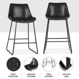 Artiss 4x Bar Stools Leather Padded Metal Legs Black BA-TW-8068-BKX4