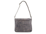 Milleni Ladies Nappa Leather Zip Closure Cross Body Bag Travel - Slate V563-NL2439-SLATE