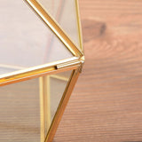 Nodic Pentagon Shape Geometric Transparent Glass Flower Room Glass Ring Box Wedding Ring Jewelry Box V1294-YM0717-10098972