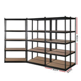 Giantz 5x1.8M Garage Shelving Warehouse Rack Pallet Racking Storage Shelve Black WR-E-9X18-BKX5