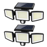 210 LED Outdoor Wall Light Integrated Solar Panel and 3 Sensor Modes , 3 Head Adjustable LED V888-ELOSUNG55117-2